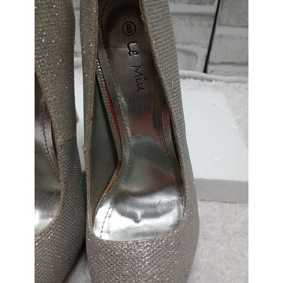Le Miu Women's Elsa-B Stiletto Heel Shoes Silver  8 - Picture 9 of 15